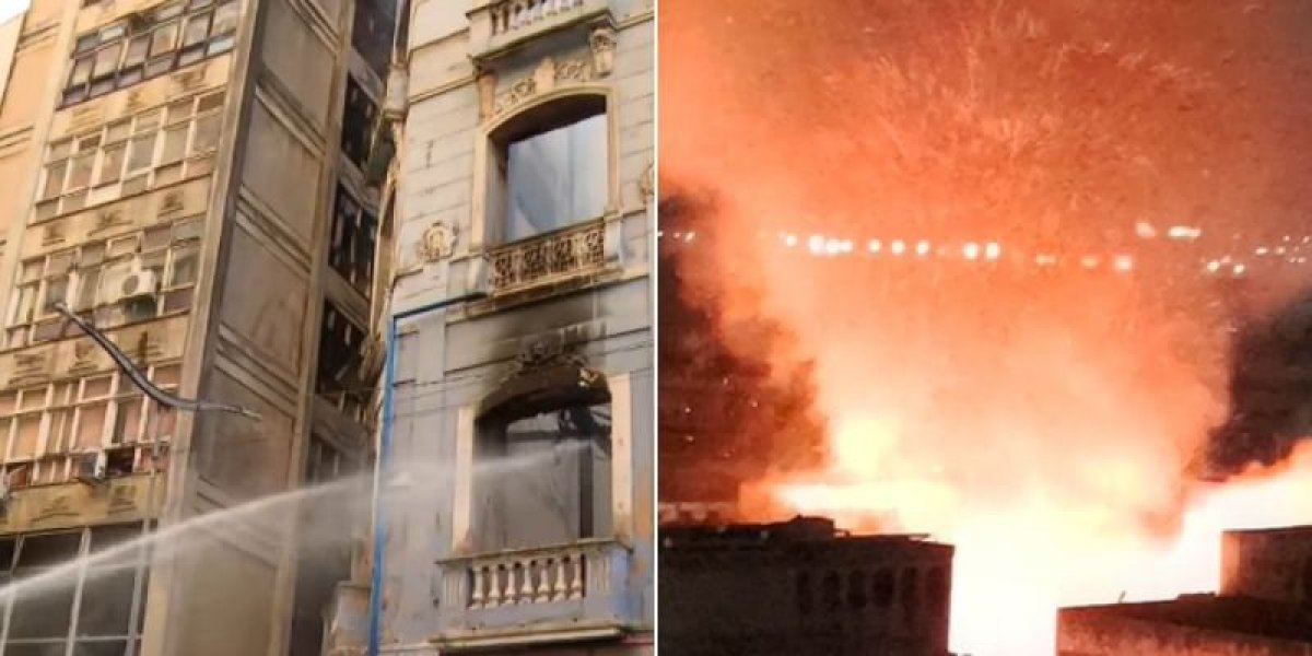 Momentos do incêndio