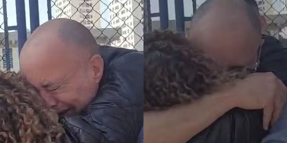 Momentos de emoção no encontro do rapaz e famíia