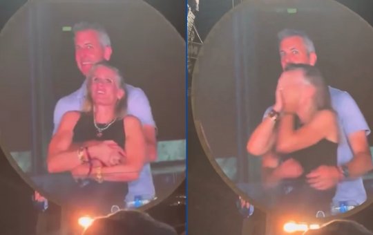 Casal de amantes são flagrados por câmera do beijo em show de banda internacional