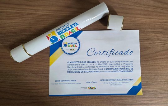 Salvador é reconhecida com Selo Bicicleta Brasil por projeto de inclusão e mobilidade urbana