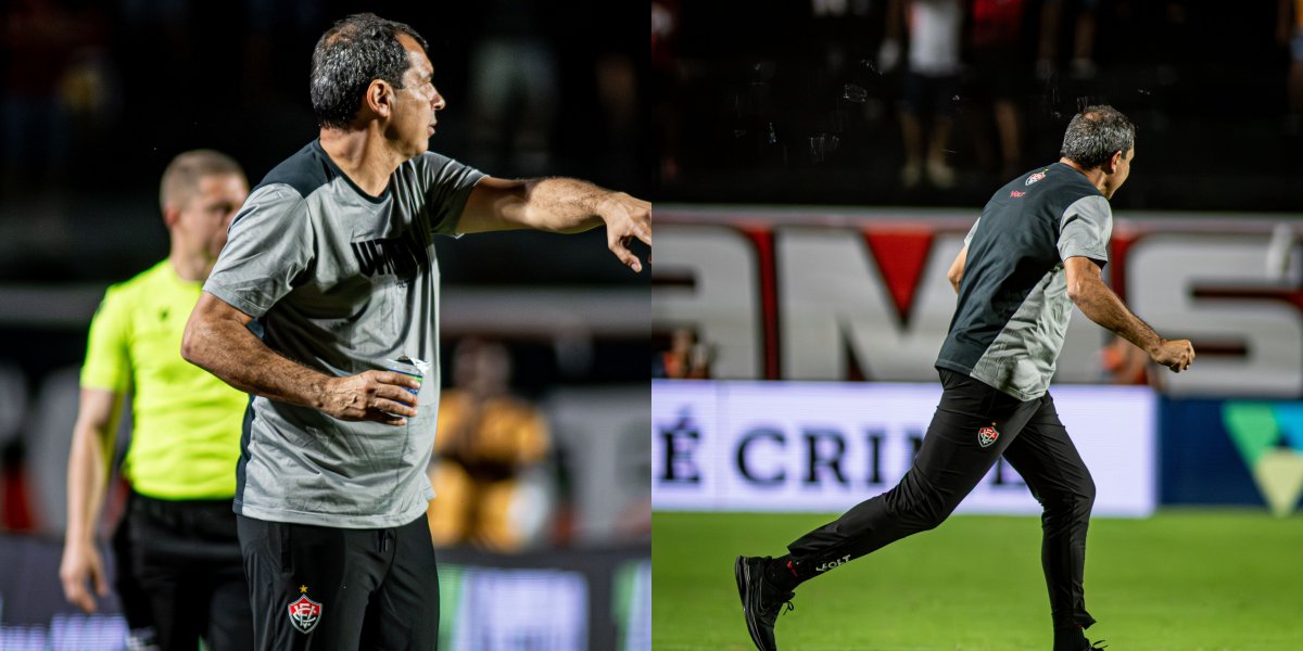 Fábio Carille durante o jogo entre Vitória X RB Bragantino