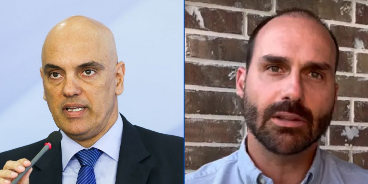 Ministro Alexandre de Moraes e deputado licenciado Eduardo Bolsonaro