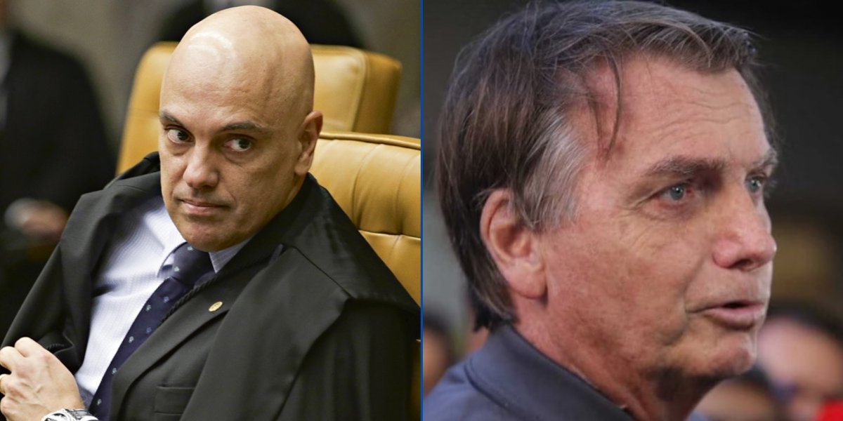 Ministro Alexandre de Moraes e ex-presidente Jair Bolsonaro