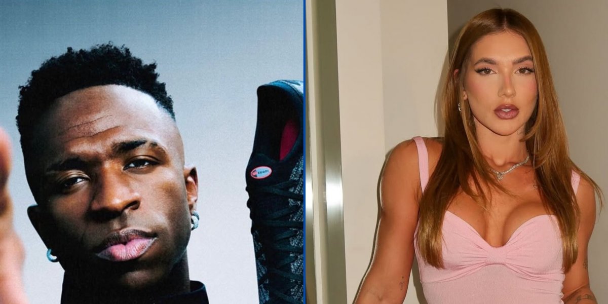 Virgínia e Vinícius Júnior vistos em clima de romance