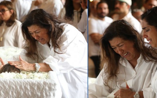 Regina Casé não contém a emoção e aparece chorando no velório de Preta Gil; veja o vídeo