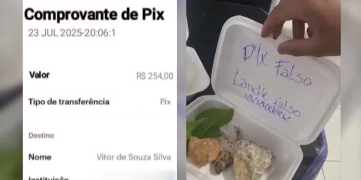 Comprovante falso e entrega falsa
