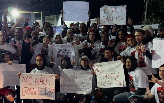 MC Poze lidera ato por liberdade de Oruam e afirma: “MC não é bandido” 