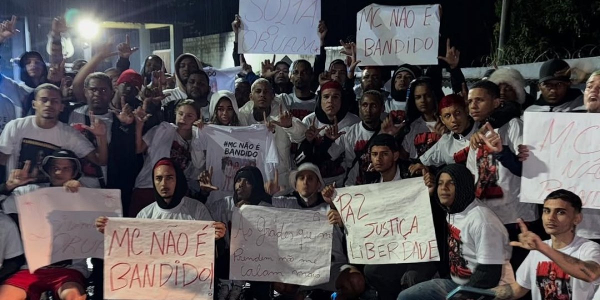 MC Poze lidera ato por liberdade de Oruam e afirma: “MC não é bandido”
