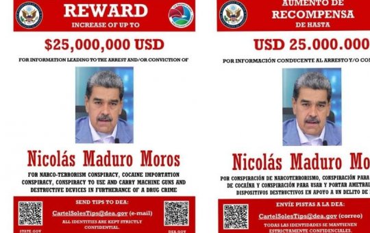 EUA oferecem US$ 25 milhões por informações que levem à prisão de Nicolás Maduro