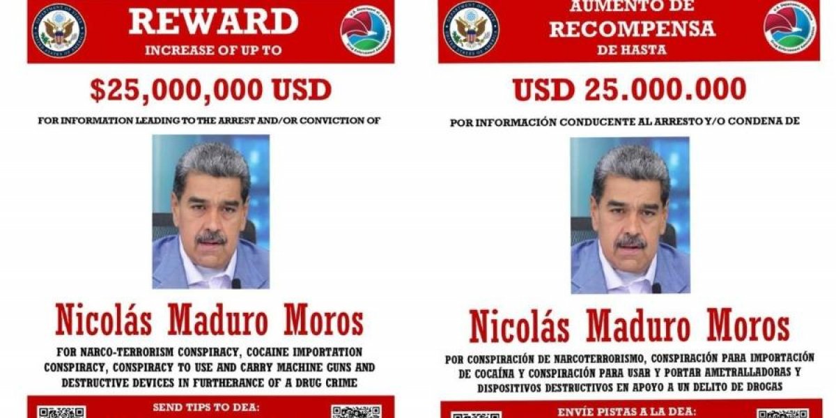EUA oferecem US$ 25 milhões por informações que levem à prisão de Nicolás Maduro
