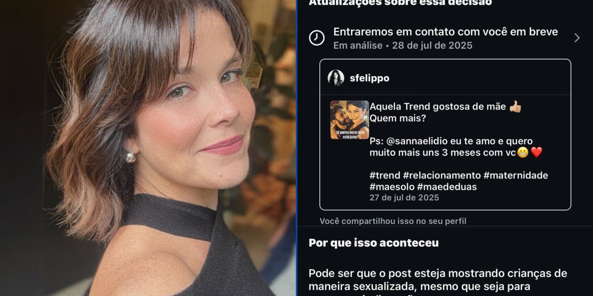 Samara Felippo / Print com mensagem do Instagram sobre a publicação