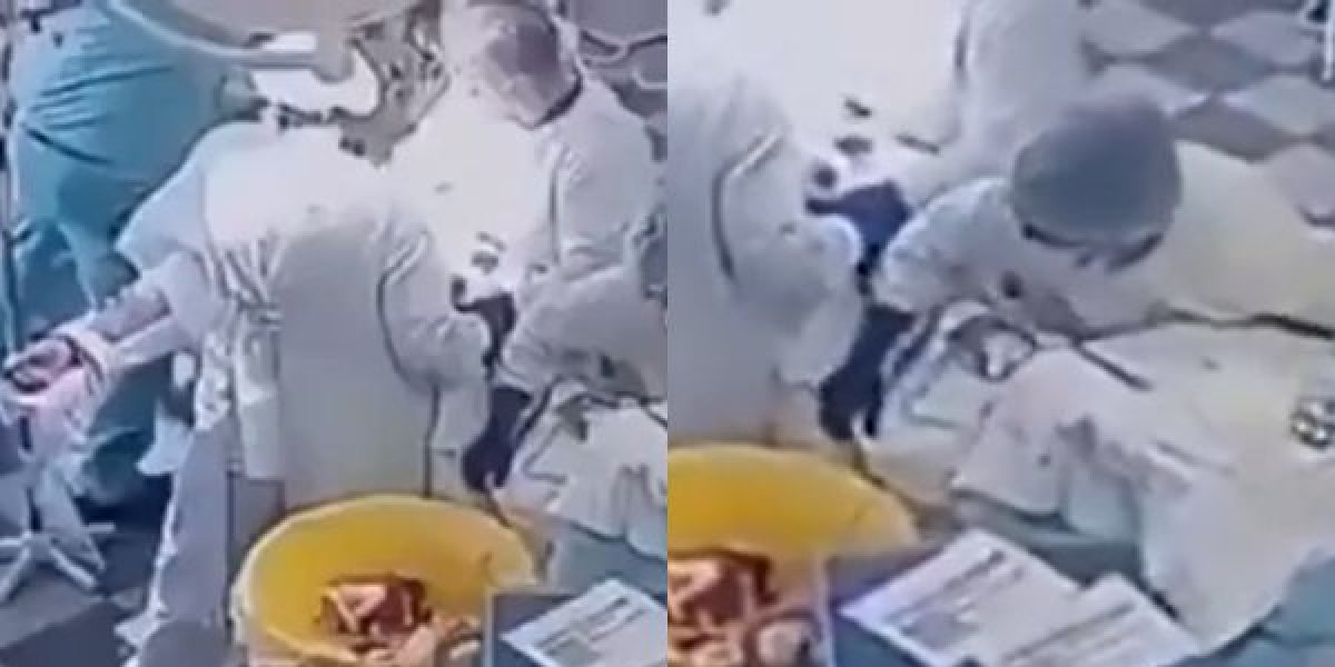 Momento que os médicos protegem o paciente