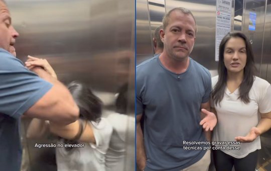 Malvino Salvador e esposa recriam cena de agressão em elevador e dão dicas de proteção