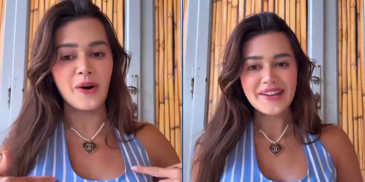 Influenciadora Franciny Ehlke no momento da gravação do vídeo em seu Instagram