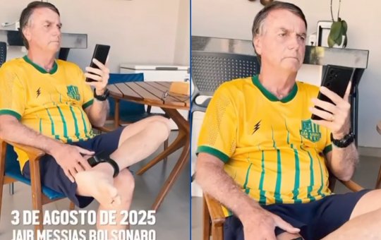 Em casa, Bolsonaro acompanha manifestações pró-anistia por videochamada