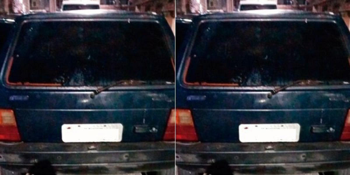 Carro onde o idoso foi encontrado