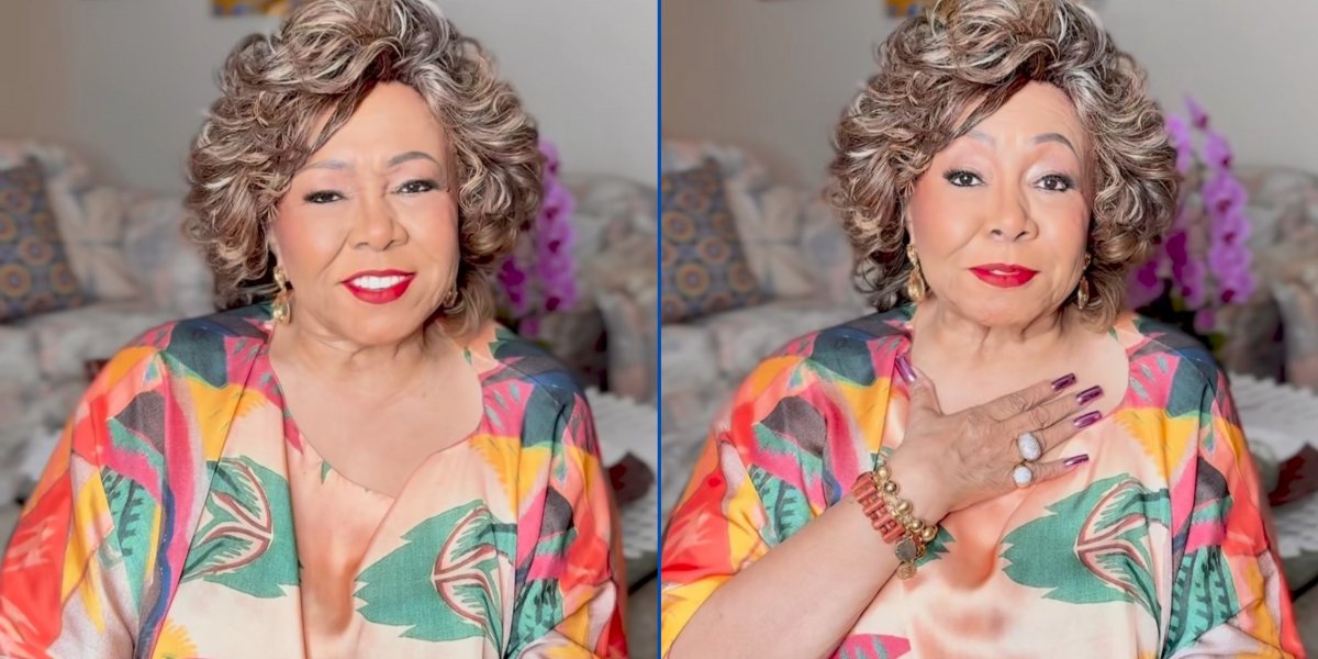 Alcione no momento da gravação do vídeo em que desmente boato de internação