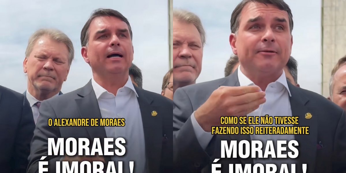 Flávio Bolsonaro no momento da gravação do vídeo para suas redes sociais