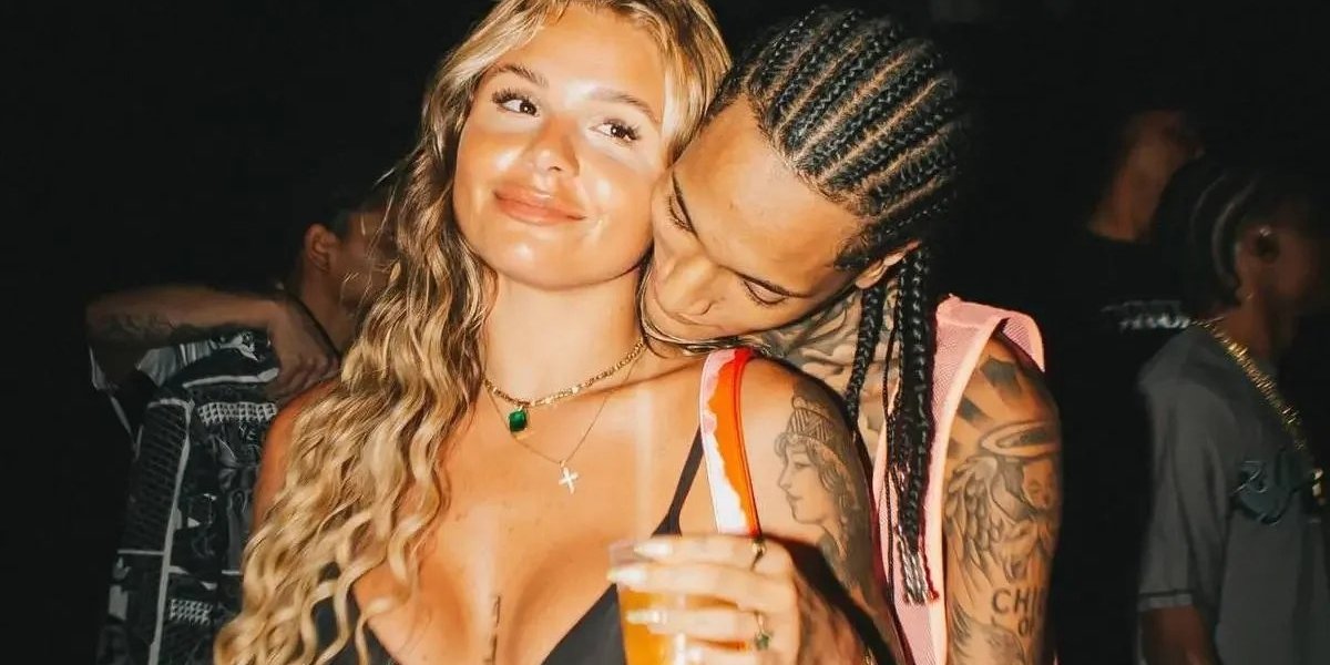 Oruam e sua noiva Fernanda Valença