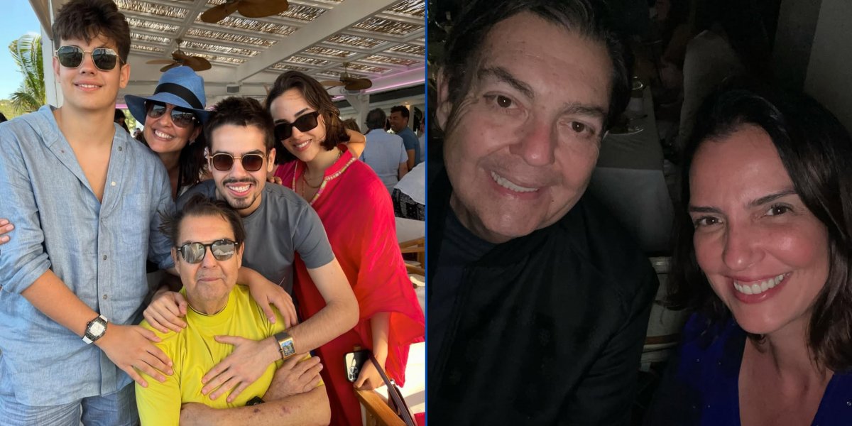 Faustão e família em foto postada por ele em suas redes sociais