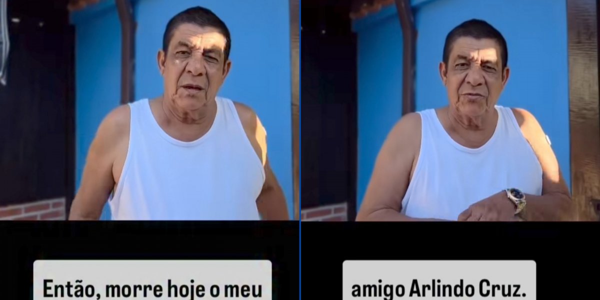Zeca Pagodinho no momento da gravação do vídeo em homenagem à Arlindo