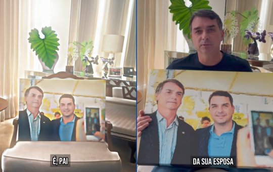 Em vídeo de homenagem, Flávio Bolsonaro diz que pai é preso político e critica Moraes