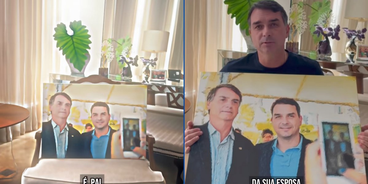 Momento que o senador gravou o vídeo em homenagem ao dia dos pais