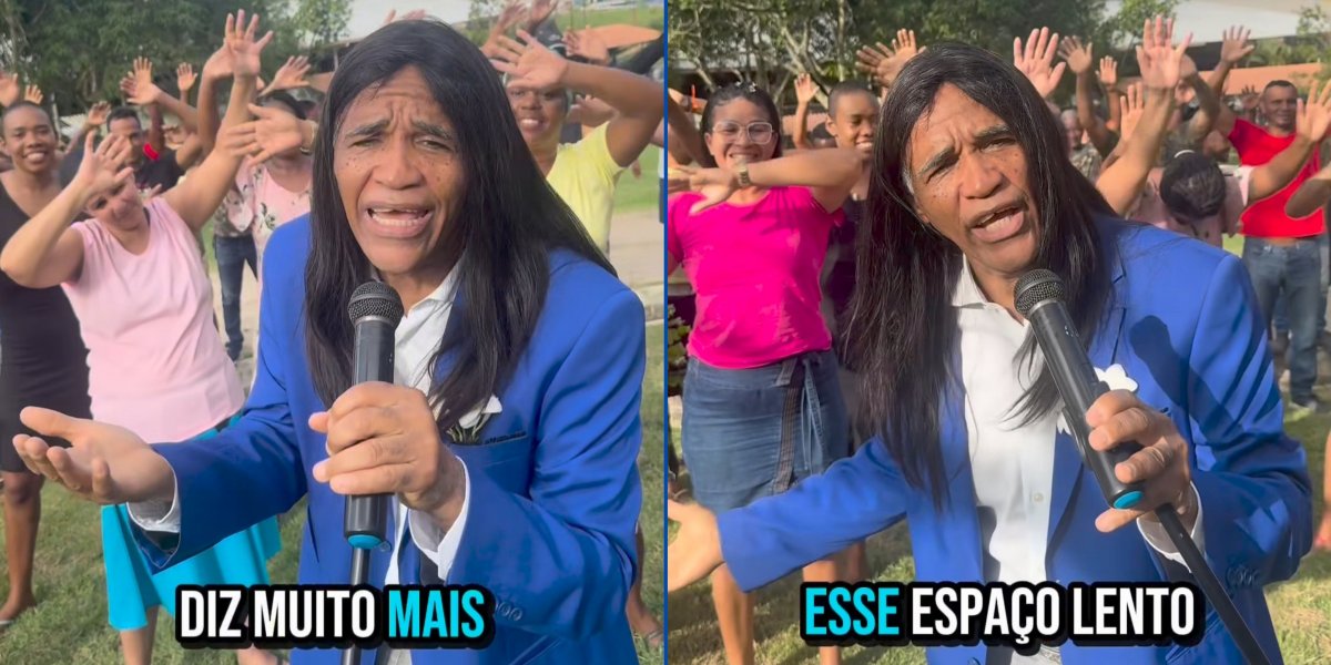 Momento que Pastor Isidório se "fantasiou" de Roberto Carlos