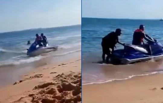 Jet ski atropela banhistas na praia da Boa Viagem, em Salvador