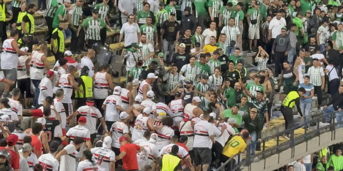 Torcedores do São Paulo e Atlético Nacional