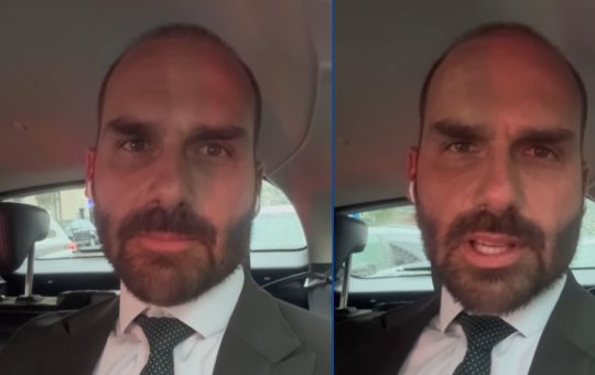 Eduardo Bolsonaro grava vídeo para comentar a recente decisão dos EUA