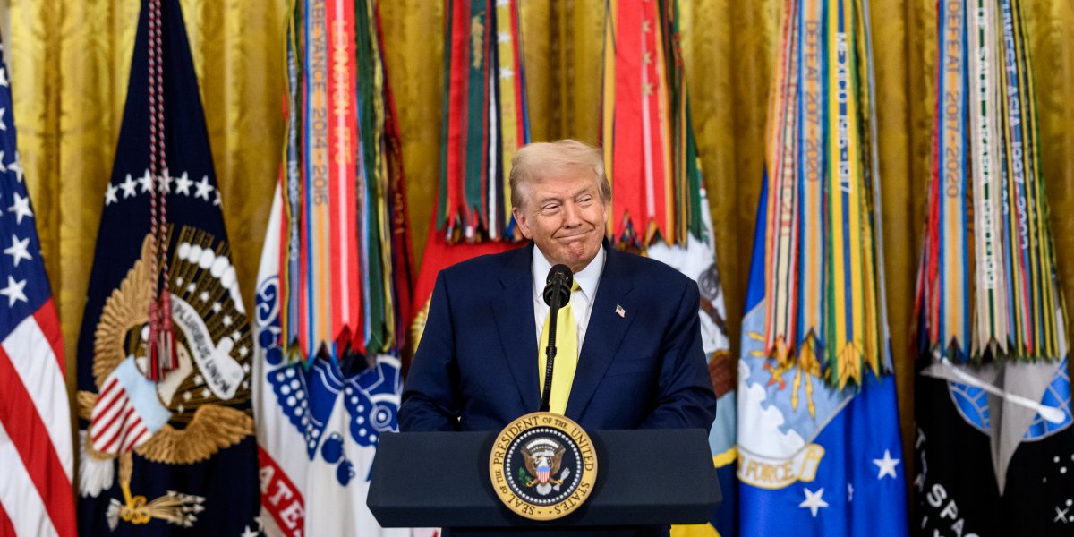 Donald Trump em cerimônia