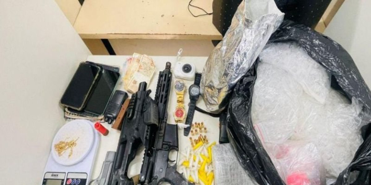 Objetos apreendidos pela Polícia Militar