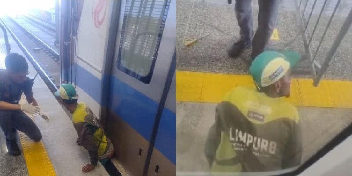 Gari que ficou preso entre trem e plataforma do metrô de Salvador deixa a UTI
