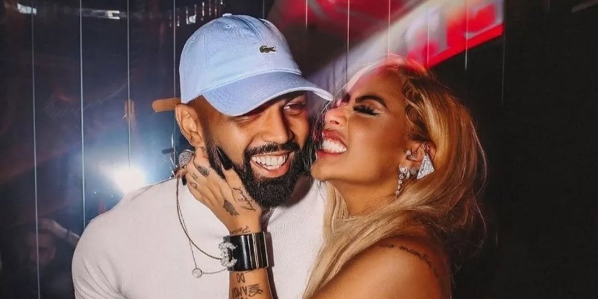 Gabriel Barbosa, mais conhecido como Gabigol, ao lado de Rafaella Santos, irmã de Neymar Jr
