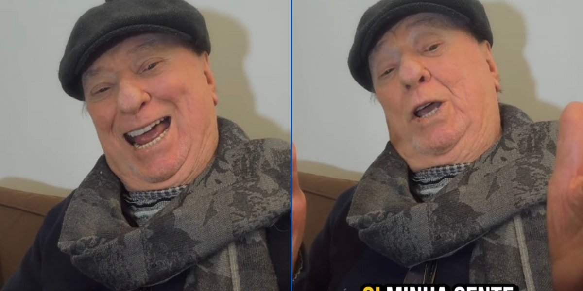 Raul Gil durante gravação do vídeo