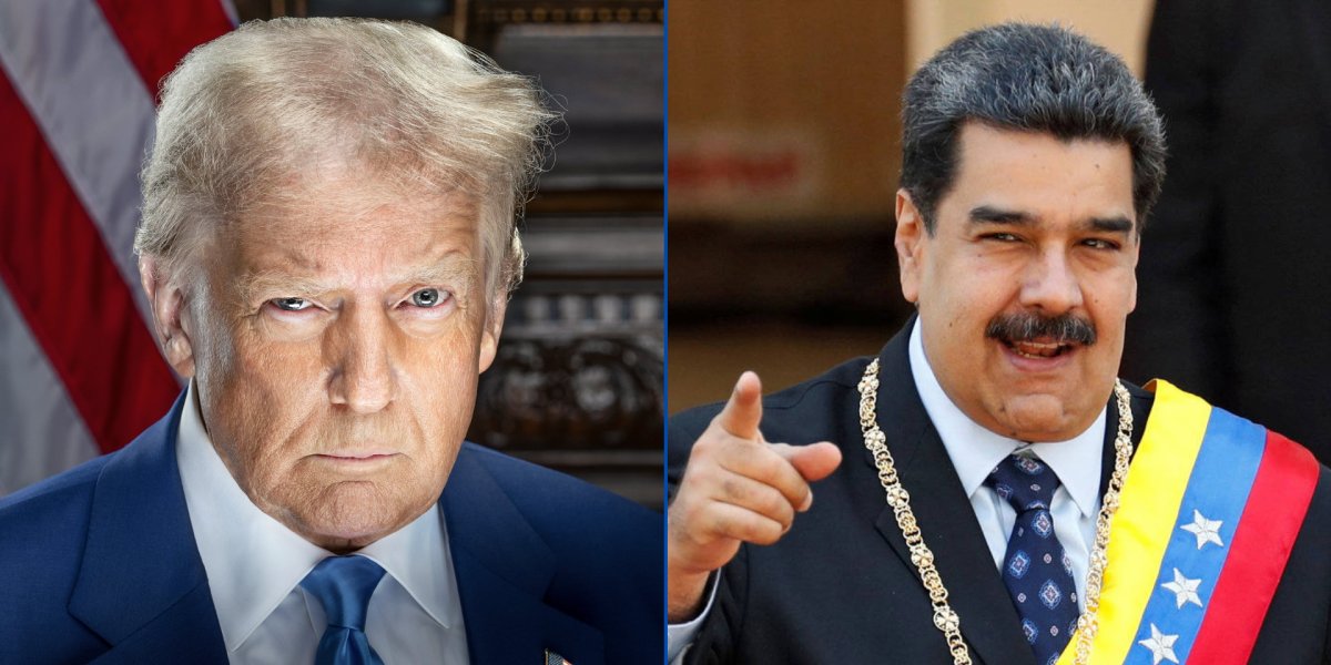 Donald Trump, presidente dos Estados Unidos, e Nicolás Maduro, presidente da Venezuela