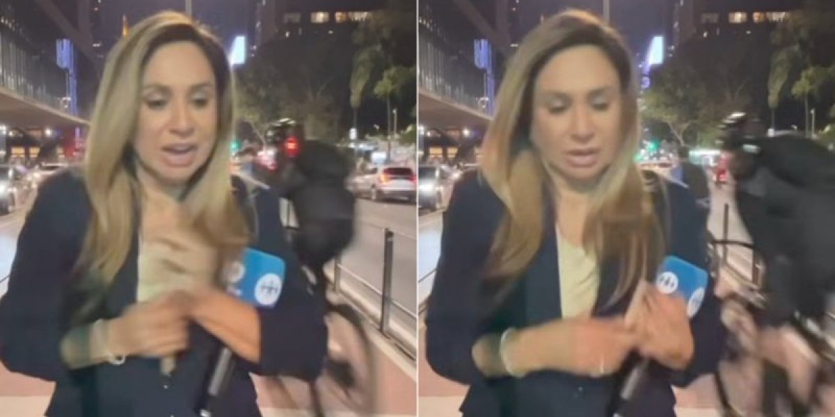 Repórter sofre tentativa de furto de celular minutos antes de entrar ao vivo