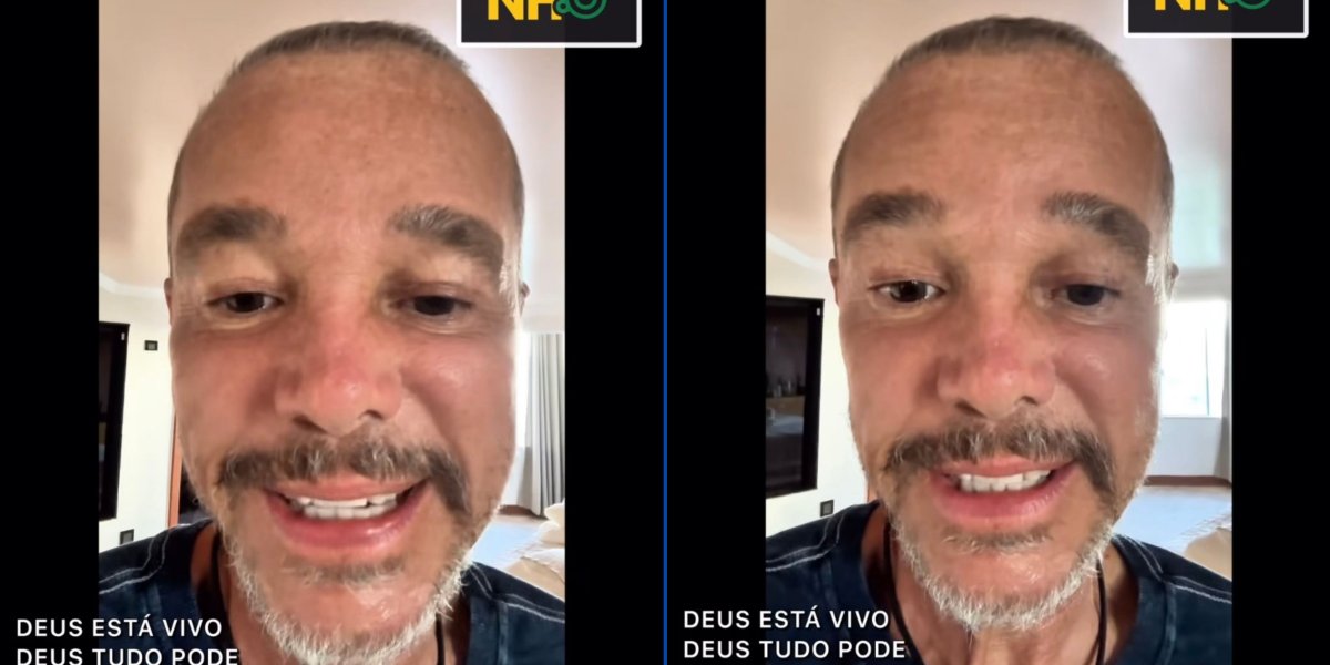 Netinho no momento da gravação do vídeo