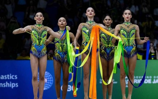 Brasil conquista prata inédita no Mundial de Ginástica Rítmica no Rio de Janeiro