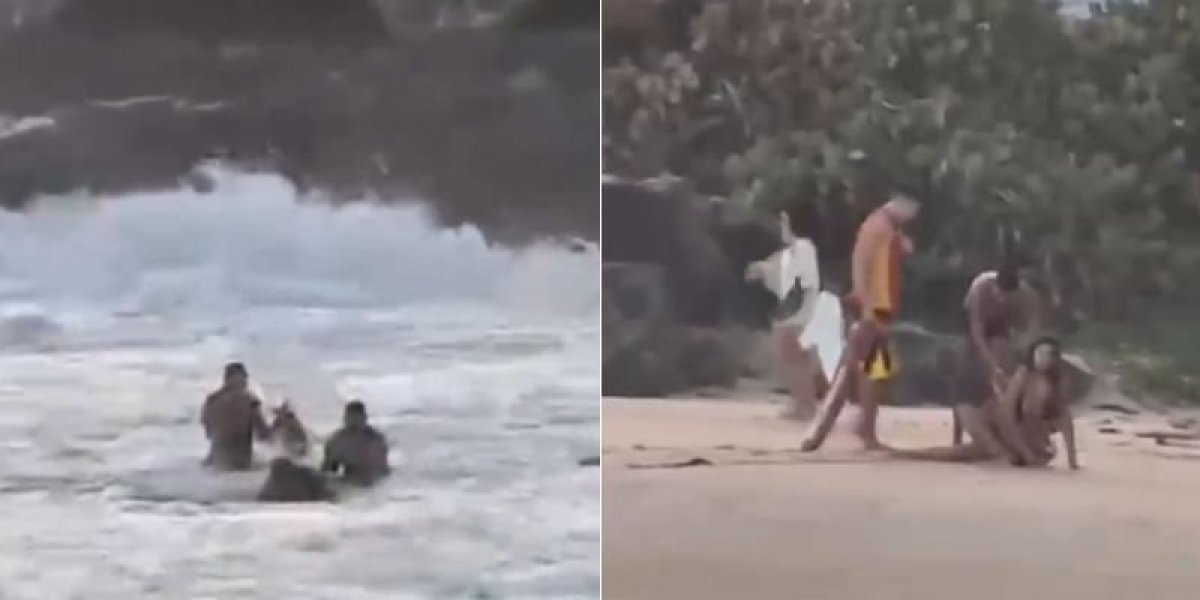Momento que jovem é salva