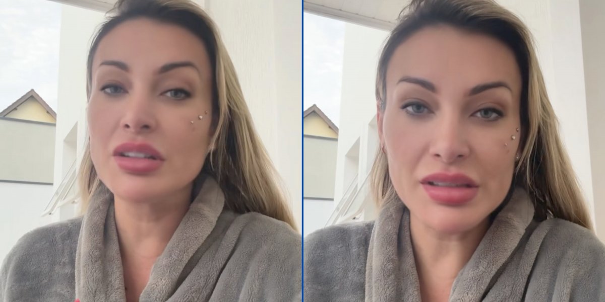 Andressa Urach no momento da gravação do vídeo