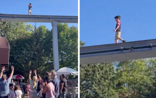 Criança se perde dos pais e é flagrada andando em trilhos suspensos de parque dos EUA