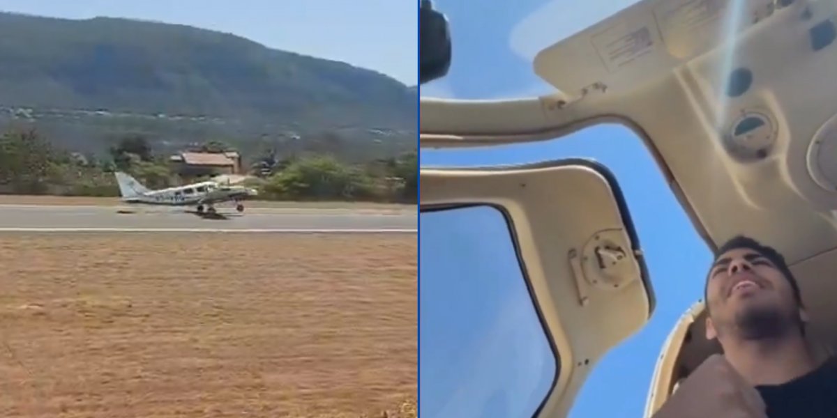 Vídeo gravado por passageiro do avião em que estava o deputado Carlos Avallone