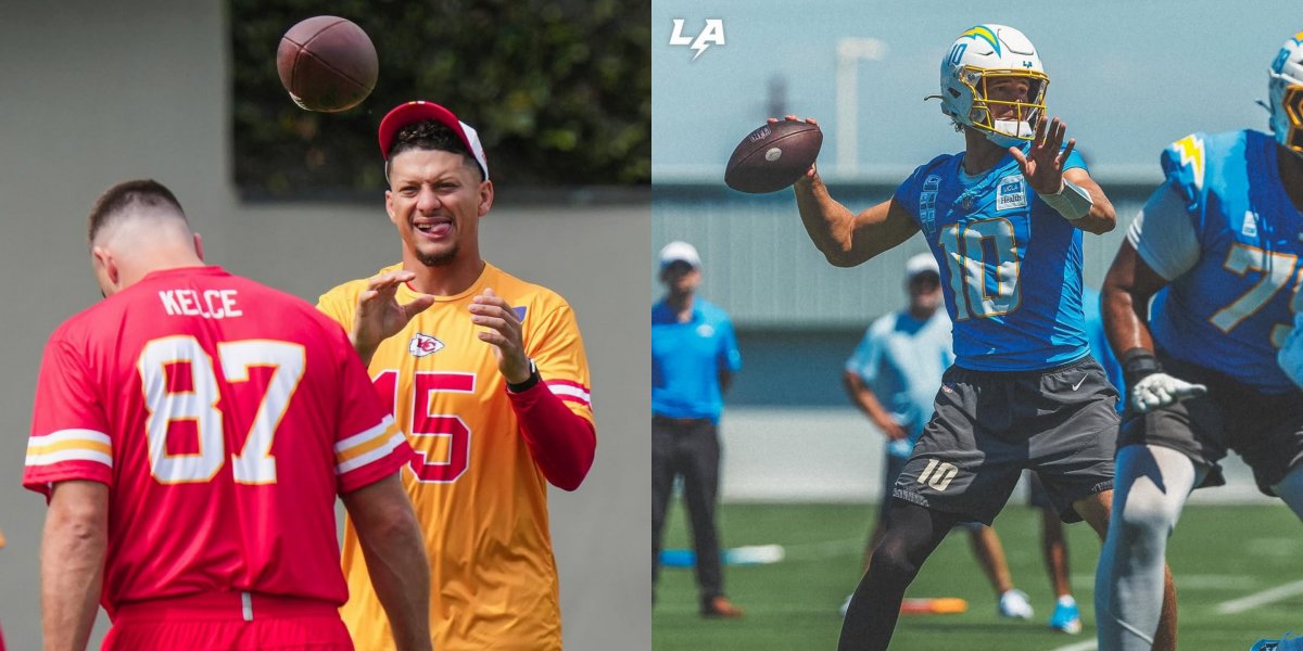 Travis Kelce e Patrick Mahomes (Chiefs) e Justin Herbert (Chargers)