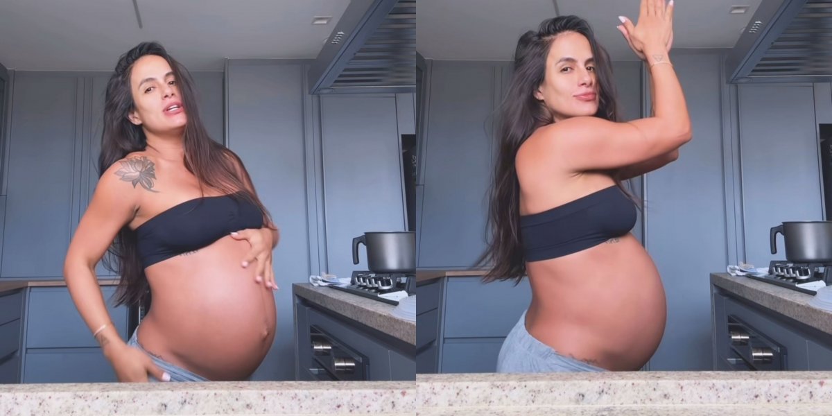 Carol Peixinho no momento da gravação do vídeo