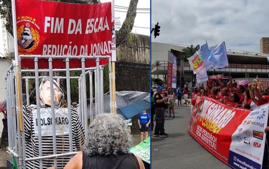 Em Salvador, grupos de esquerda protestam contra a anistia para Jair Bolsonaro