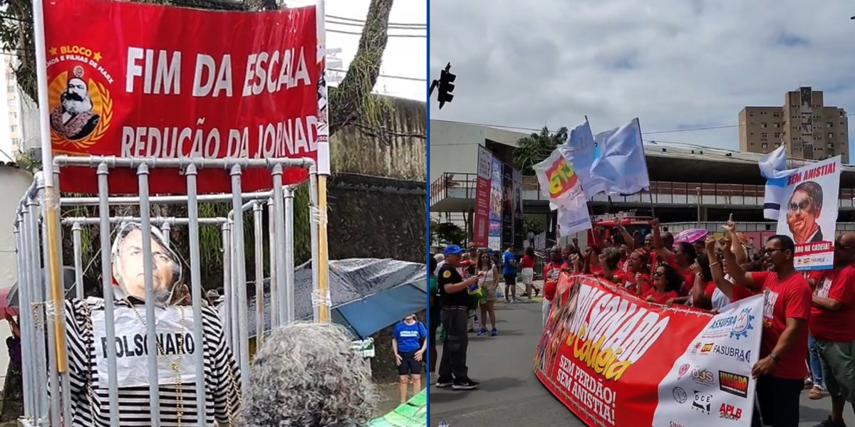 Protestos da esquerda em Salvador durante o 7 de Setembro