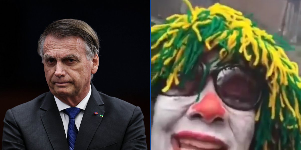 Mulher com rosto pintado diz que ficará amarrada na Avenida Paulista até Bolsonaro ser solto