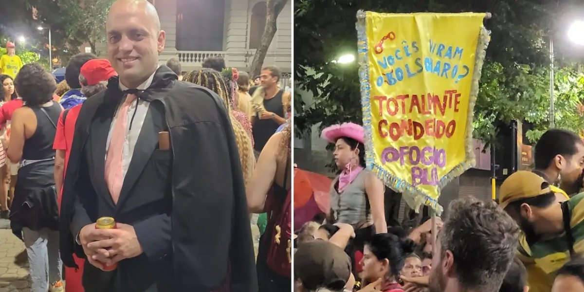 Bloco de carnaval comemora condenação de Bolsonaro no Rio de Janeiro